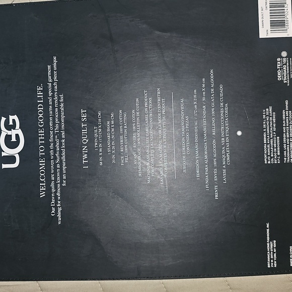 UGG Dawn Twin OATMEAL Quilt Set  100% Cotton. Great For College NEW Tw/Txl Bed - Picture 4 of 6